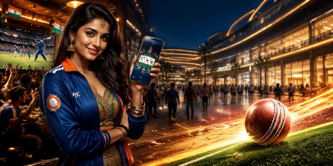 A confident young woman placing bets on Chennai cricket match